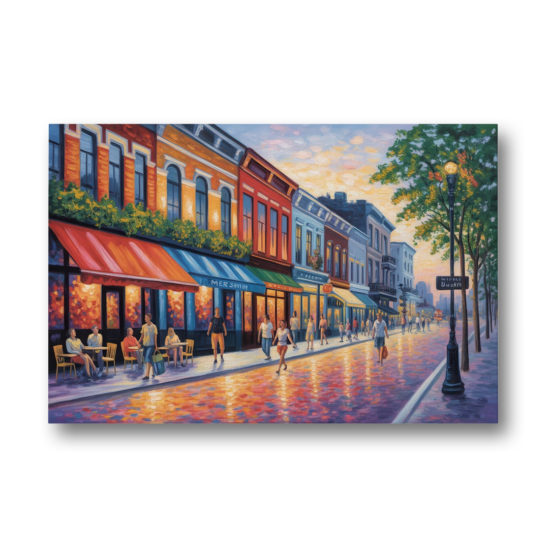 Montreal Summer Streets - Canvas Wall Art - Front