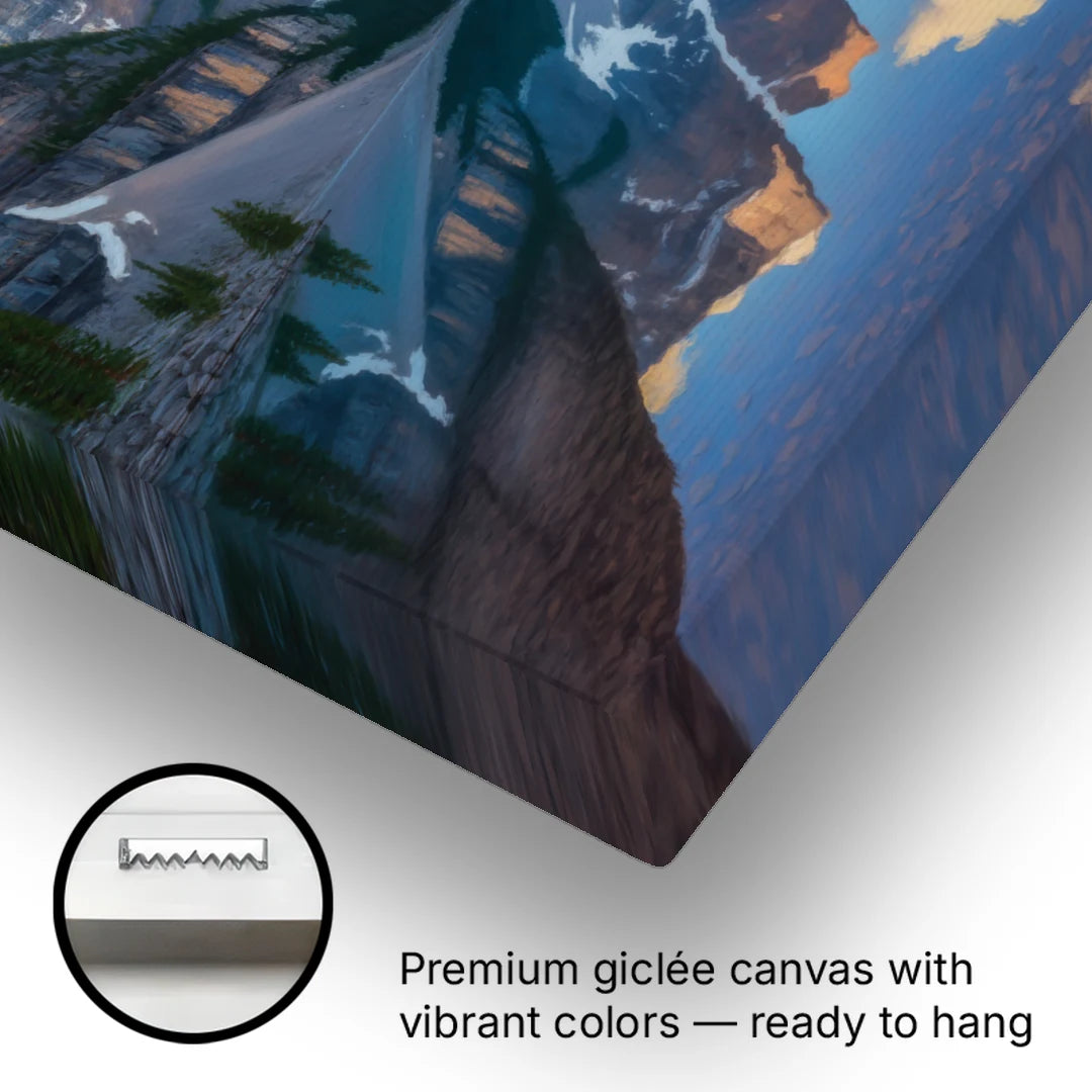 Moraine Lake Sunrise - Canvas Wall Art - Gallery Wrap Corner