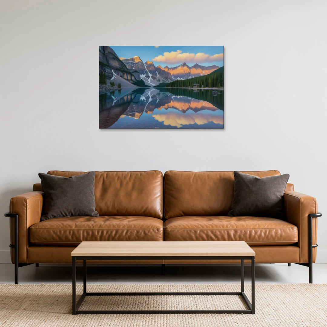 Moraine Lake Sunrise - Canvas Wall Art - Sofa - 36x24