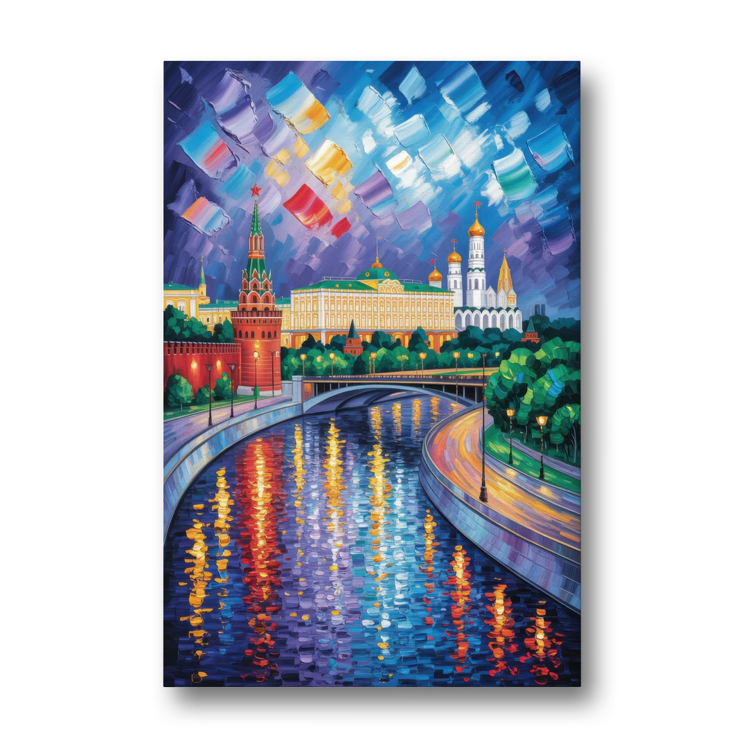 Moscow River Glimpse - Canvas Wall Art - Front