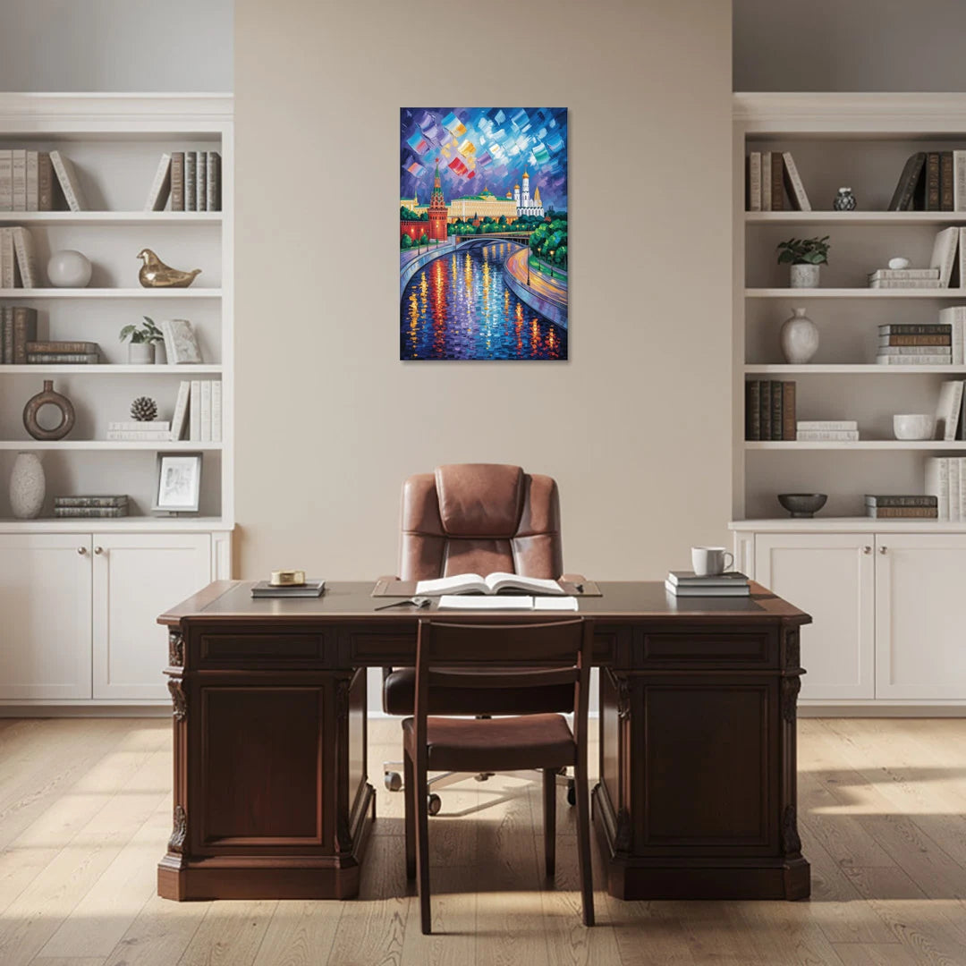 Moscow River Glimpse - Canvas Wall Art - Office - 24x36