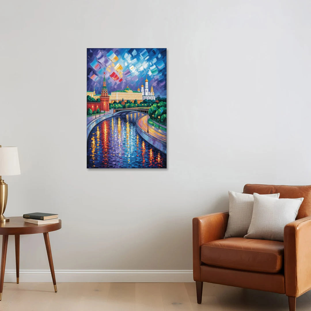 Moscow River Glimpse - Canvas Wall Art - Sofa - 24x36