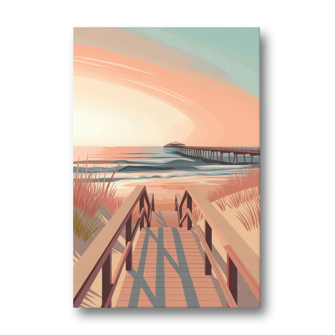 Myrtle Beach Boardwalk Views - Canvas Wall Art - Front