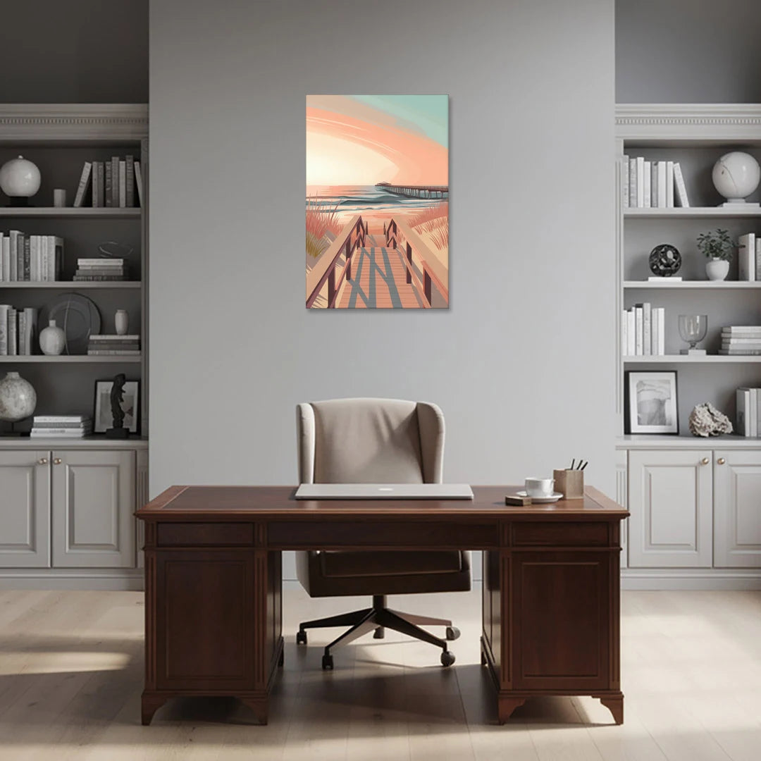 Myrtle Beach Boardwalk Views - Canvas Wall Art - Office - 24x36