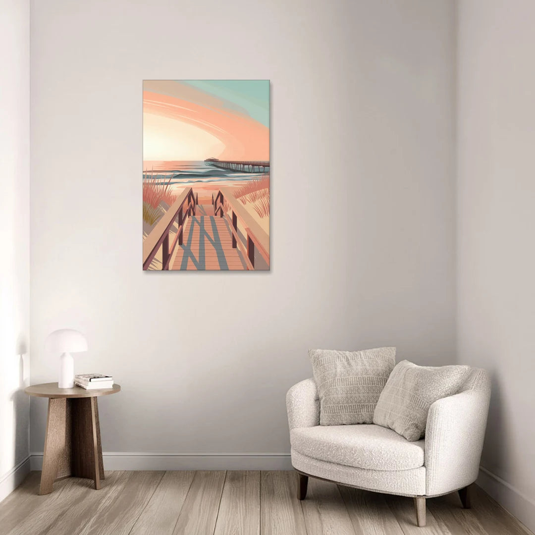 Myrtle Beach Boardwalk Views - Canvas Wall Art - Sofa - 24x36