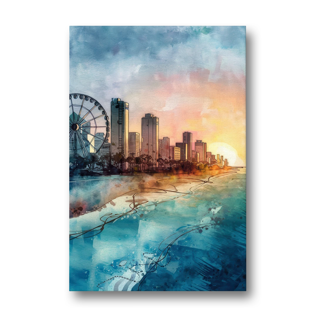 Myrtle Beach Coastal Skyline - Canvas Wall Art - Front