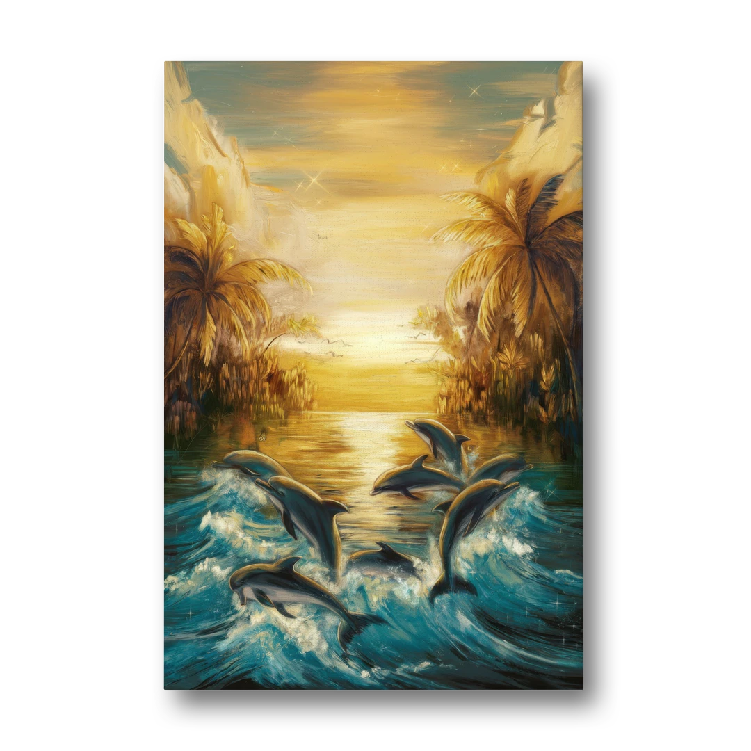Myrtle Beach Dolphin Horizon - Canvas Wall Art - Front