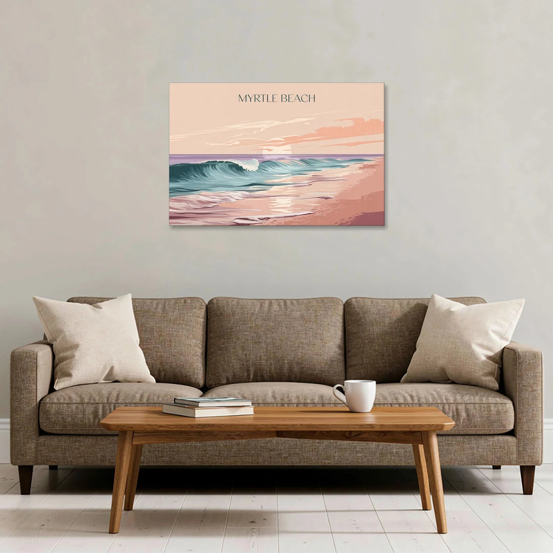 Myrtle Beach Ocean Sunrise - Canvas Wall Art - Sofa - 36x24