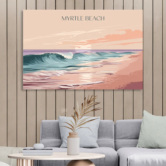 Myrtle Beach Ocean Sunrise Living Room - Canvas Wall Art