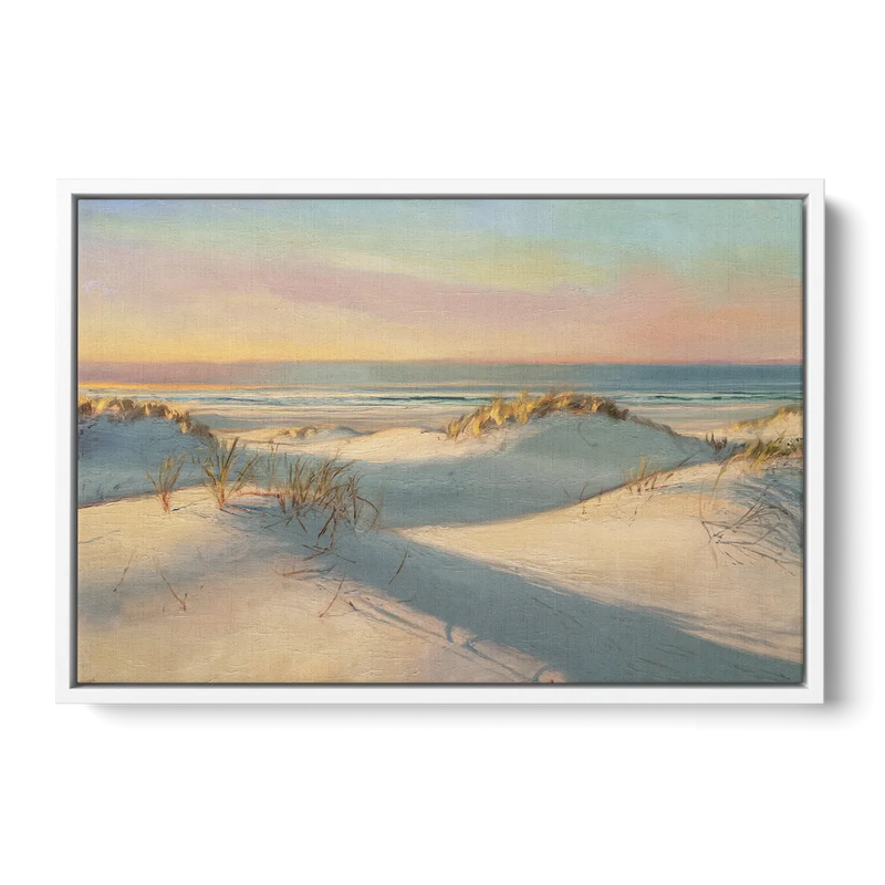 Myrtle Beach Sand Dunes Serenity Front - White Canvas Wall Art