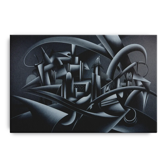 Mysterious Skyline Black Abstract - Canvas Wall Art