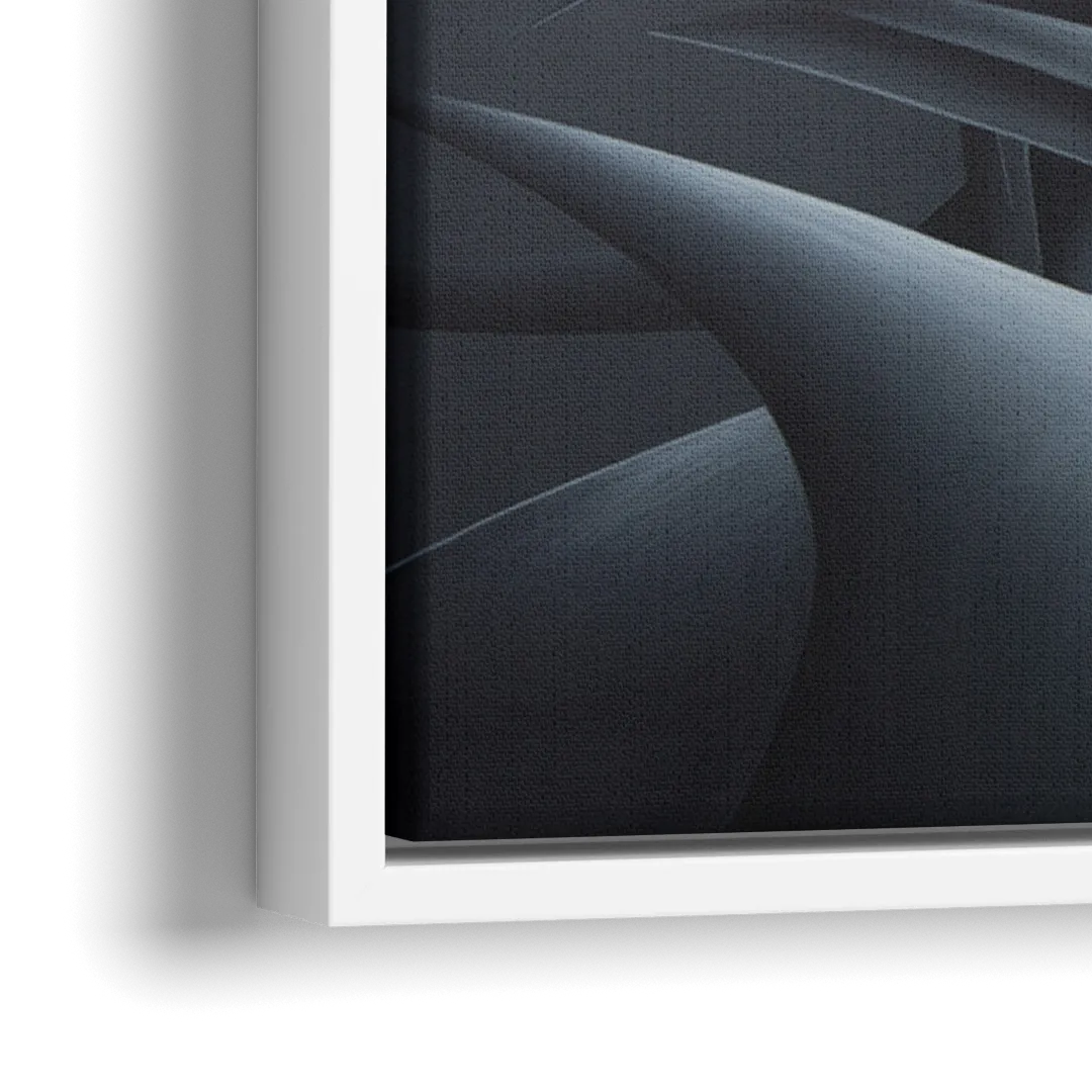 Mysterious Skyline Black Abstract - Close-Up White Frame Canvas