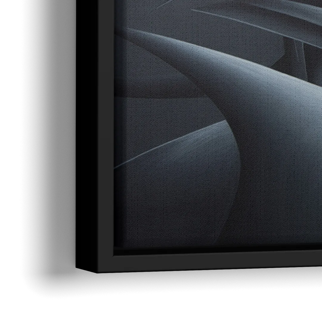 Mysterious Skyline Black Abstract - Close-Up Black Frame Canvas