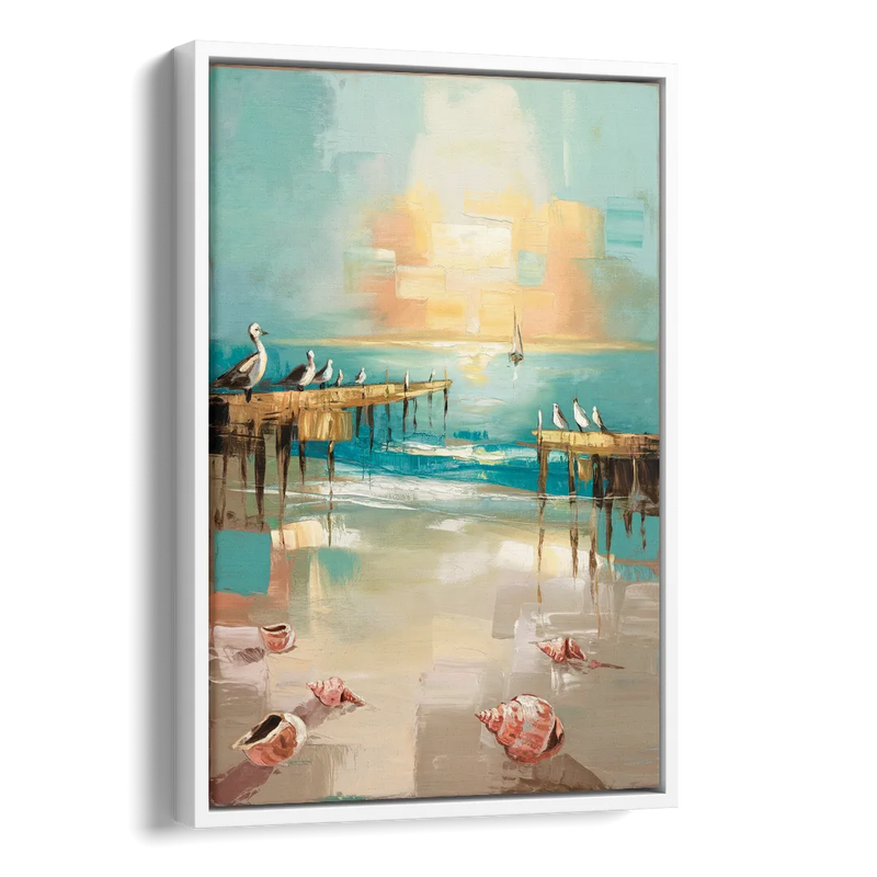 Naples Florida Coastal Vibes Side - White Canvas Wall Art