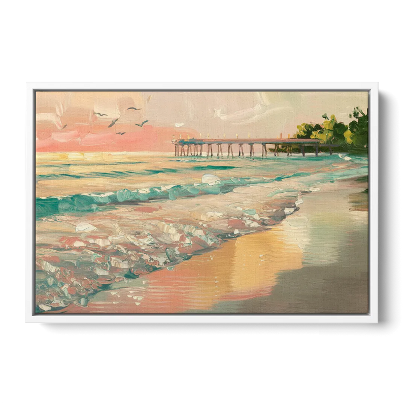 Naples Gulf Shore Serenity Front - White Canvas Wall Art