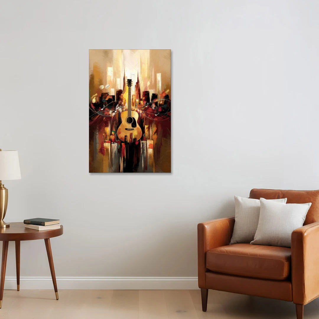 Nashville Country Music Vibes - Canvas Wall Art - Sofa - 24x36