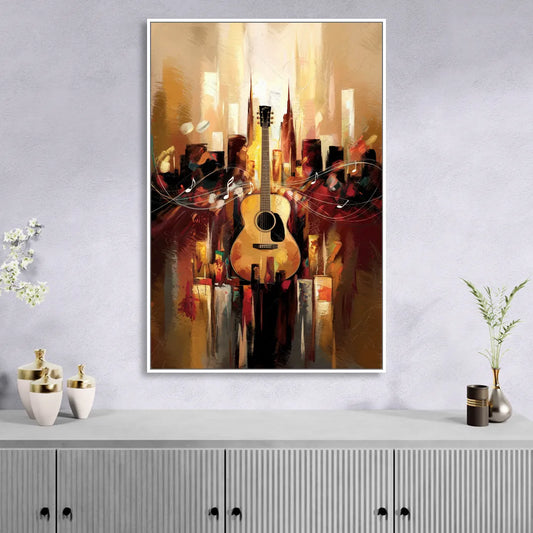 Nashville Country Music Vibes Living Room - White Canvas Wall Art