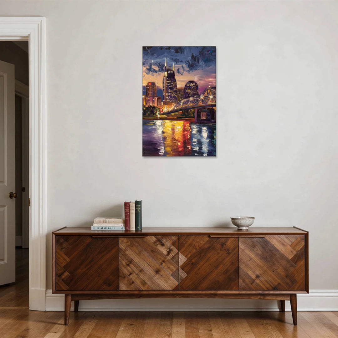 Nashville Cumberland River Views - Canvas Wall Art - Coffee Table - 24x36