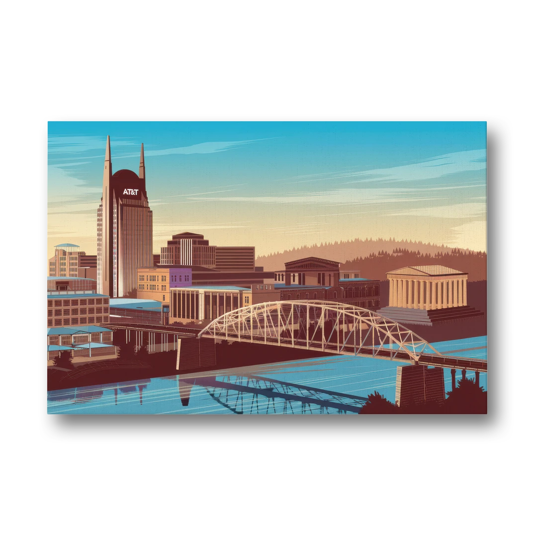 Nashville Historic Landmarks - Canvas Wall Art - Front