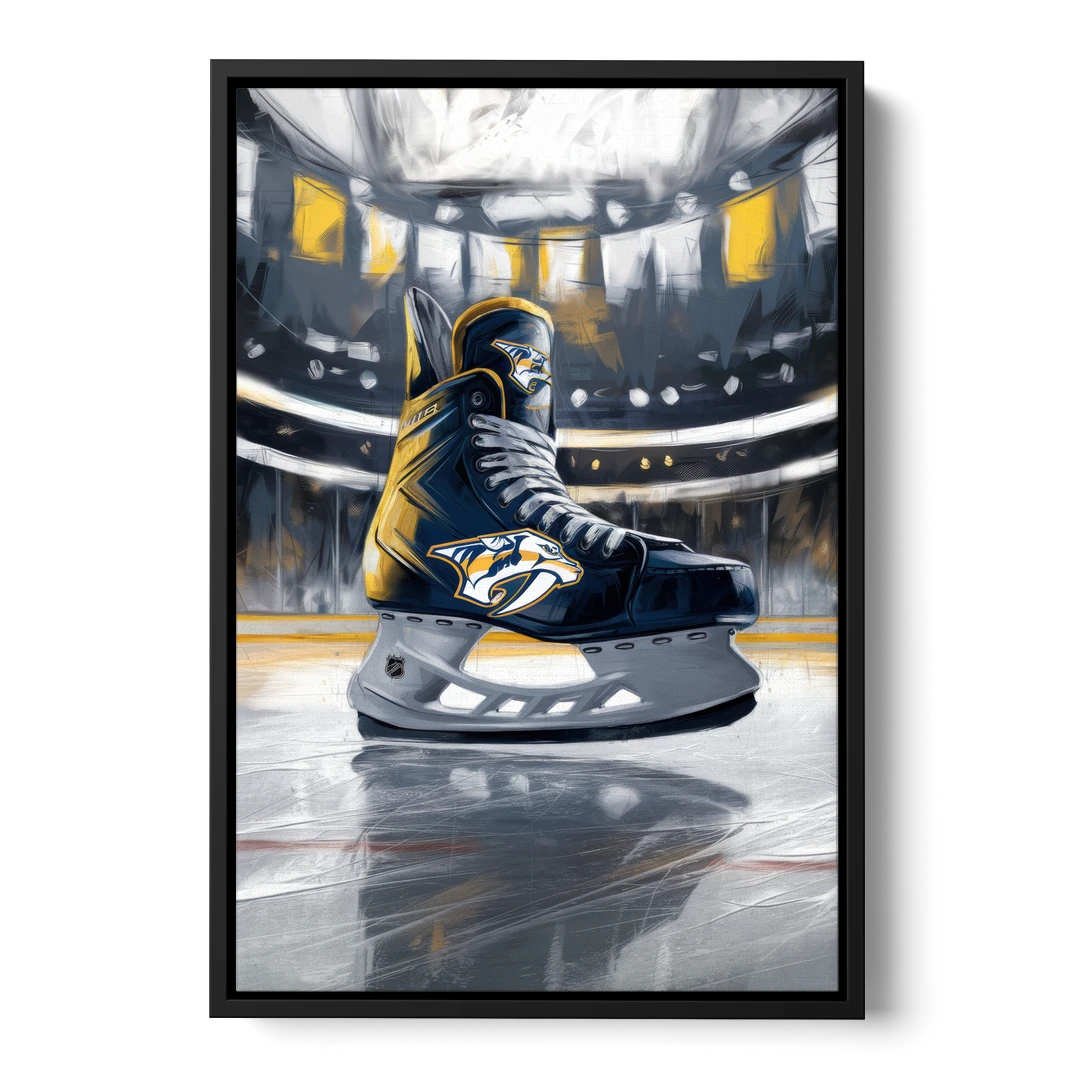 Nashville Predators Hockey Pride - Black Framed Canvas Wall Art - Front