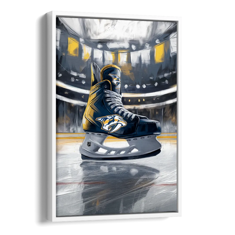 Nashville Predators Hockey Pride Side - White Canvas Wall Art