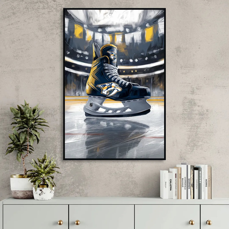 Nashville Predators Hockey Pride Living Room - Black Canvas Wall Art