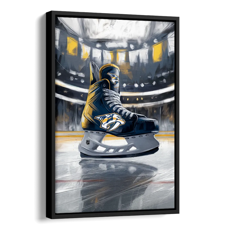 Nashville Predators Hockey Pride Side - Black Canvas Wall Art
