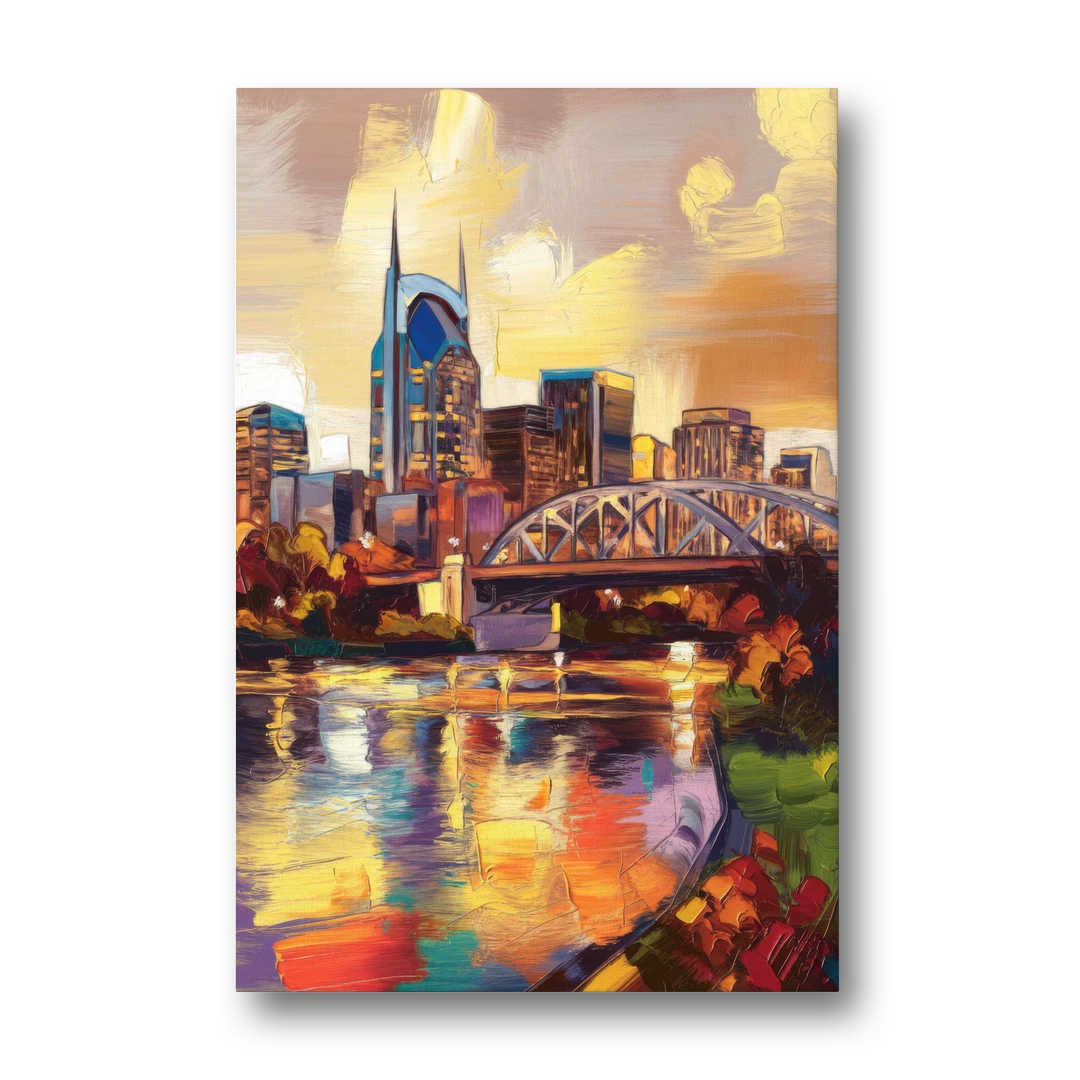Nashville Scenic Riverfront - Canvas Wall Art - Front