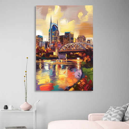 Nashville Scenic Riverfront Living Room - Canvas Wall Art
