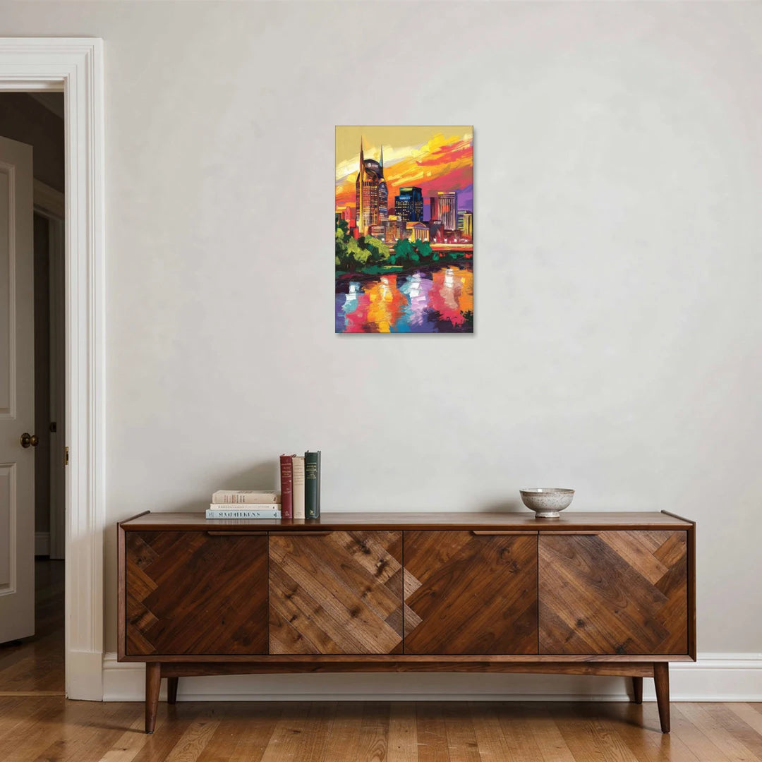 Nashville Vibrant City Energy - Canvas Wall Art - Coffee Table - 20x30