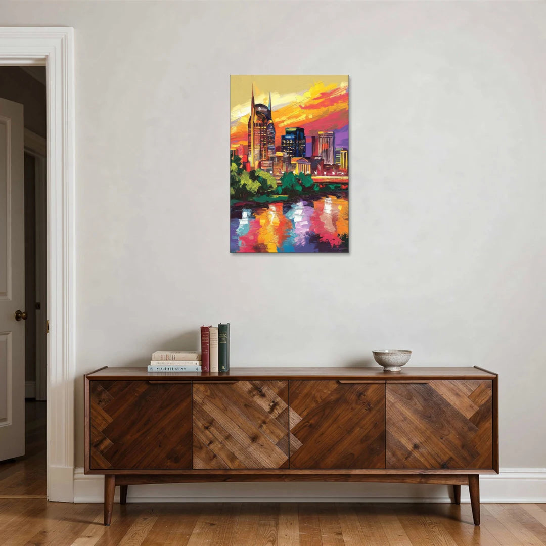 Nashville Vibrant City Energy - Canvas Wall Art - Coffee Table - 24x36