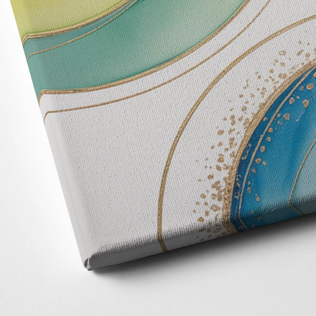 Natures Fluid Symphony Blue and Green Abstract Canvas Close Up