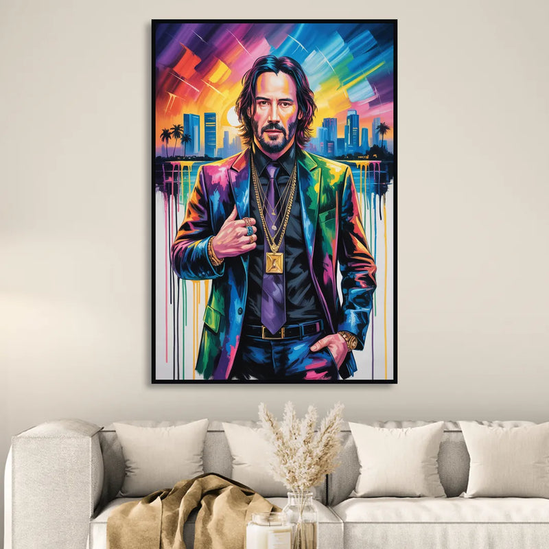 Neo Soul 2.0 Living Room - Black Canvas Wall Art