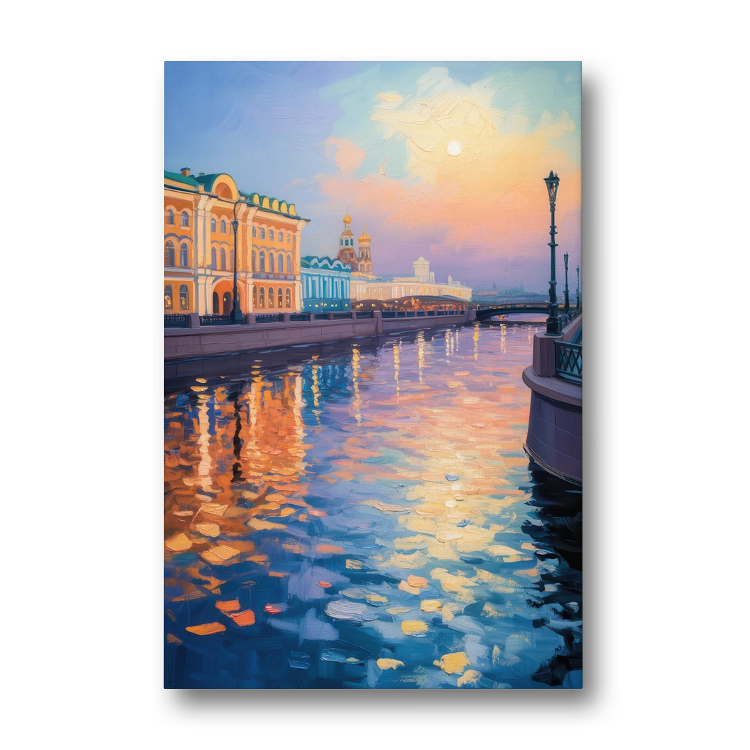 Neva River Reflections - Canvas Wall Art - Front