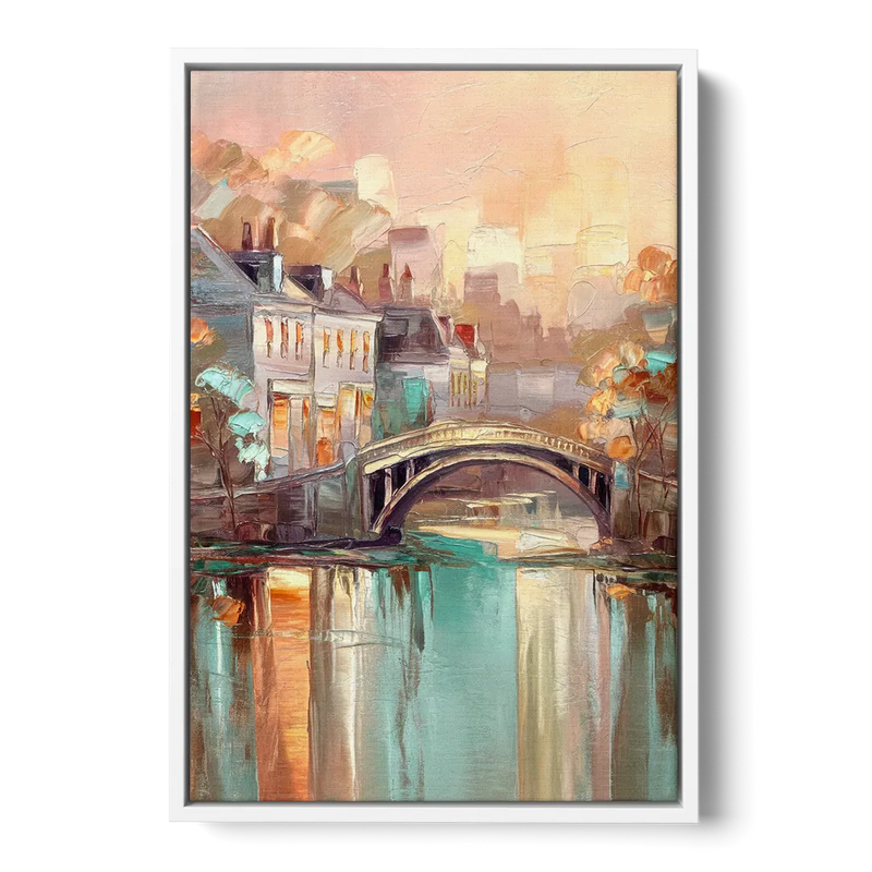 New Hope Artistic Skyline Front - White Canvas Wall Art