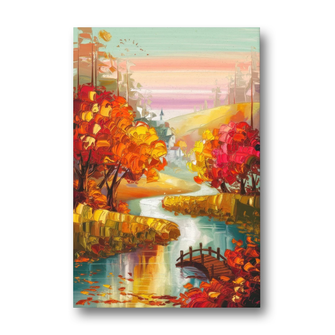 New Hope Autumn Landscape - Canvas Wall Art - Front