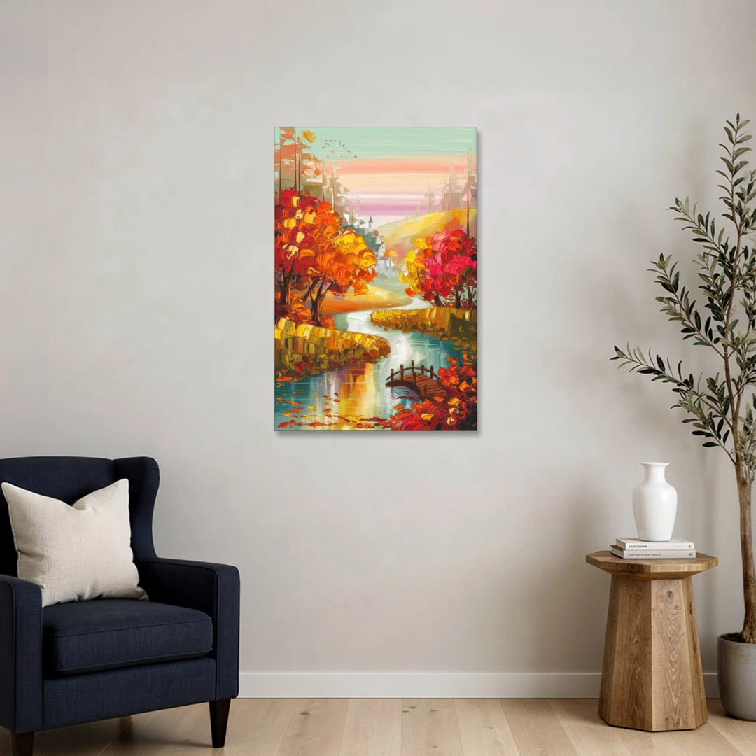New Hope Autumn Landscape - Canvas Wall Art - Sofa - 24x36