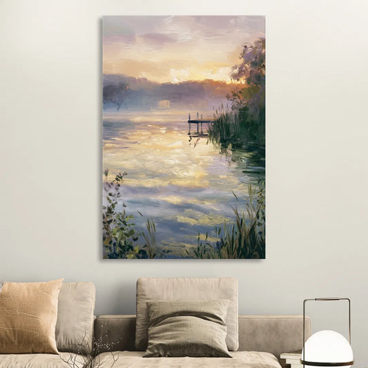 New Hope Waterfront Serenity Living Room - Canvas Wall Art