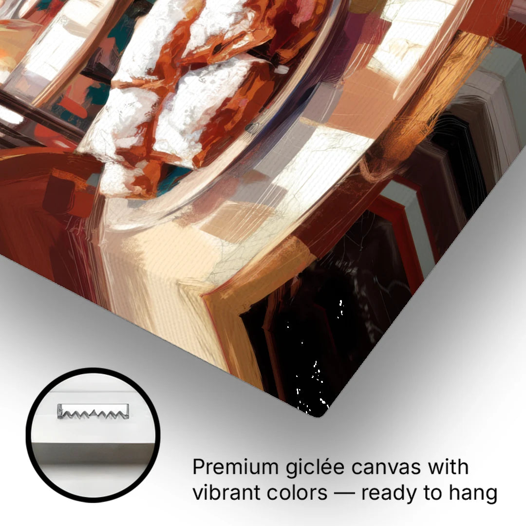 New Orleans Beignets and Coffee - Canvas Wall Art - Gallery Wrap Corner