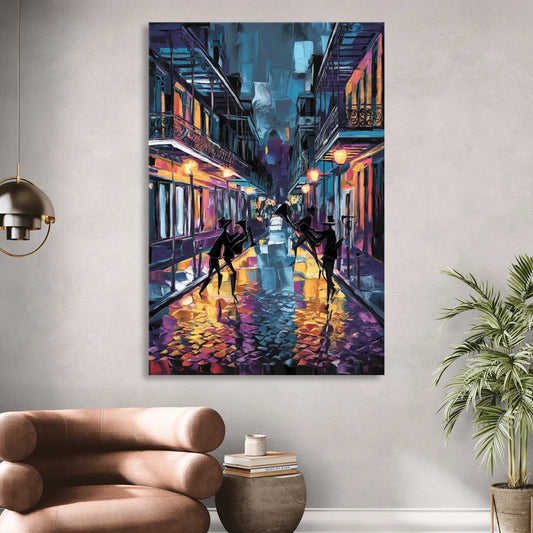 New Orleans Bourbon Street Vibes Living Room - Canvas Wall Art