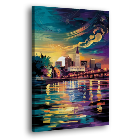 New Orleans Cityscape Reflections - Canvas Wall Art