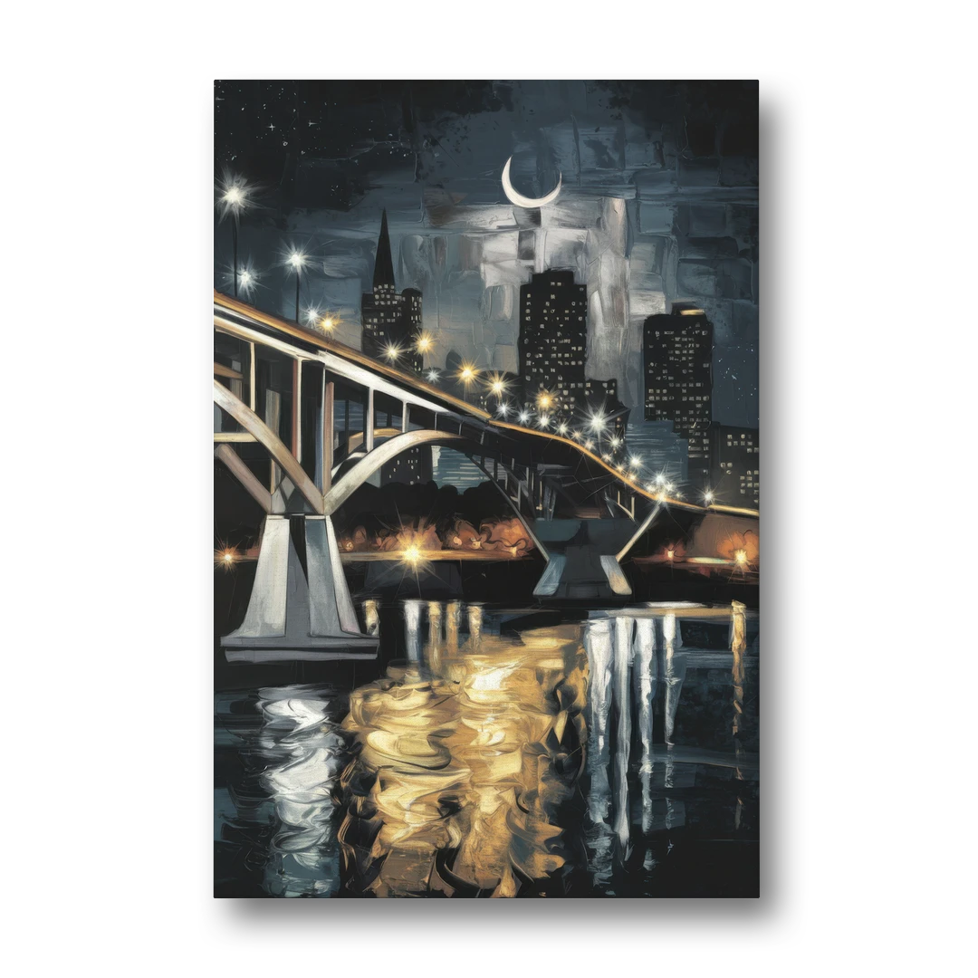 New Orleans Crescent City Nights - Canvas Wall Art - Front