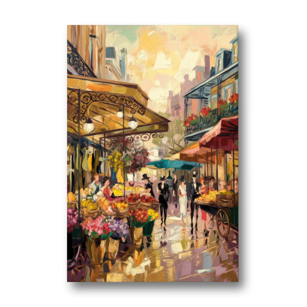 New Orleans French Market Charm - Canvas Wall Art - Front