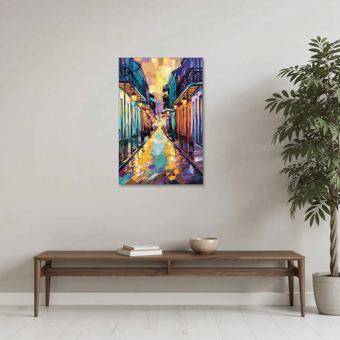 New Orleans French Quarter Lights - Canvas Wall Art - Coffee Table - 24x36