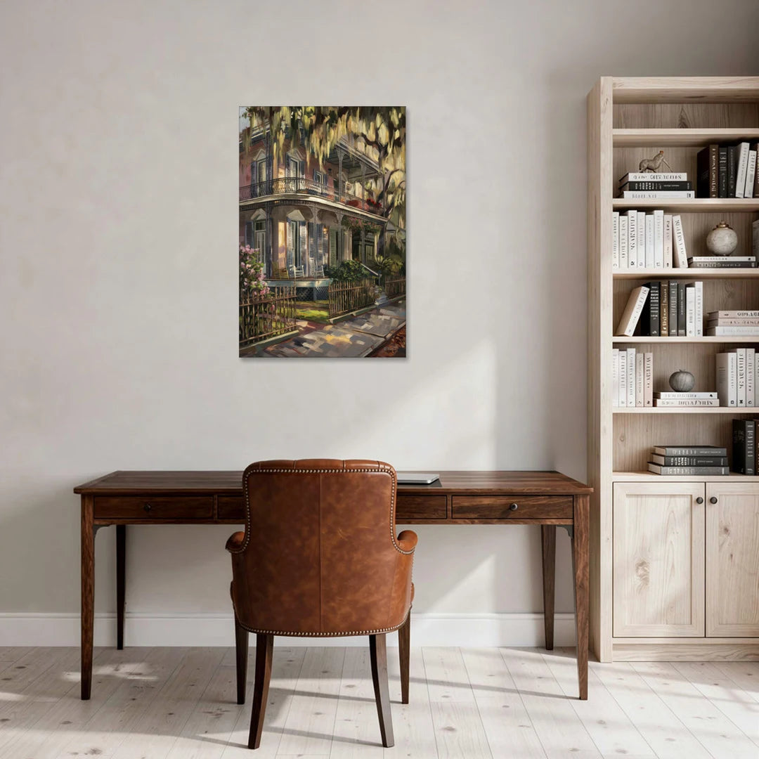 New Orleans Garden District Homes - Canvas Wall Art - Office - 24x36