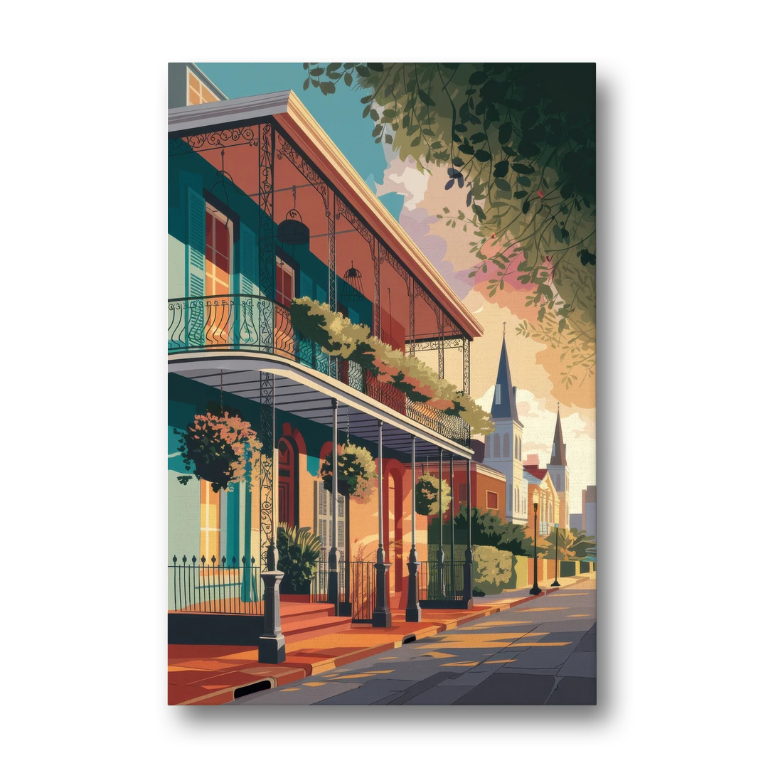 New Orleans Historic Architecture - Canvas Wall Art - Front