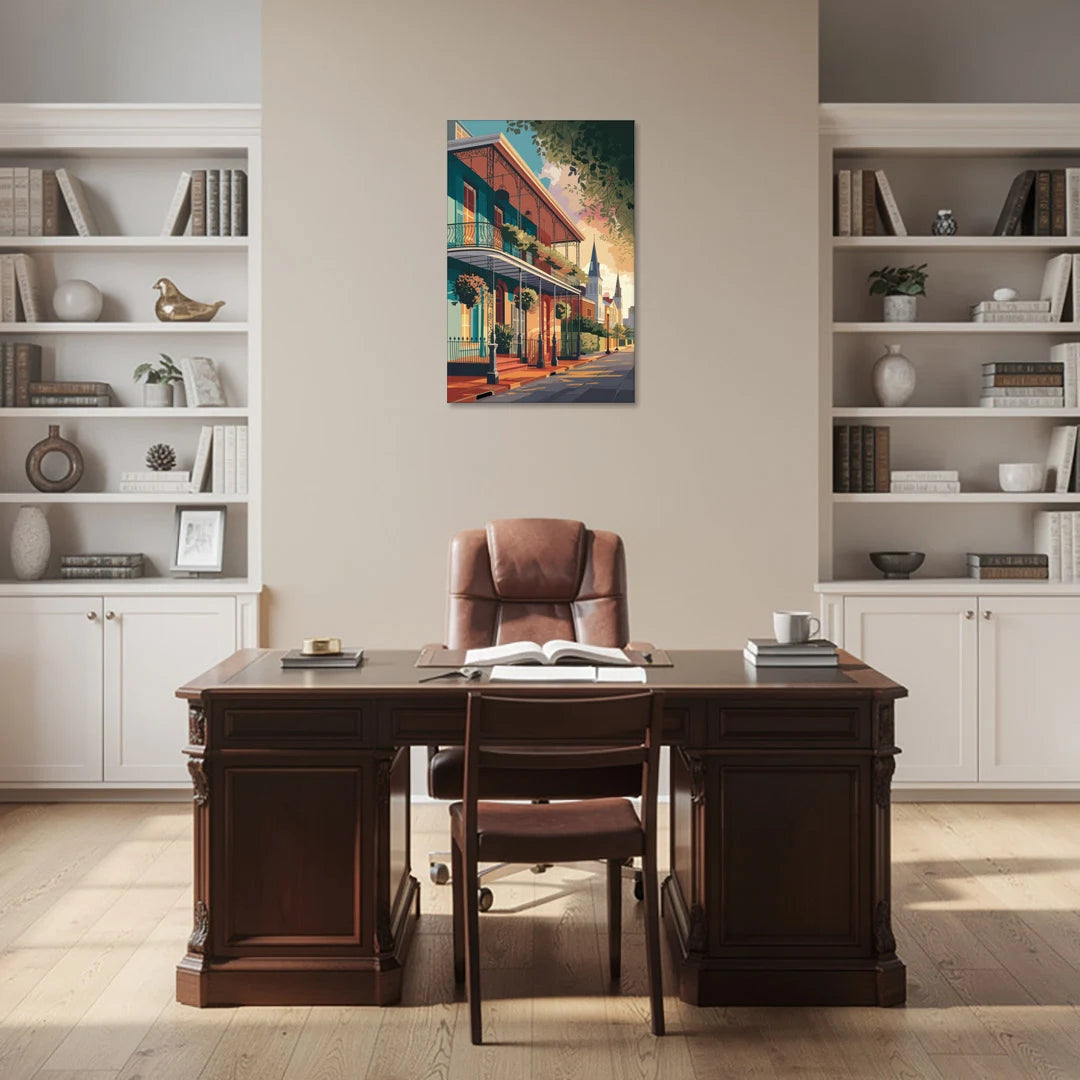 New Orleans Historic Architecture - Canvas Wall Art - Office - 24x36