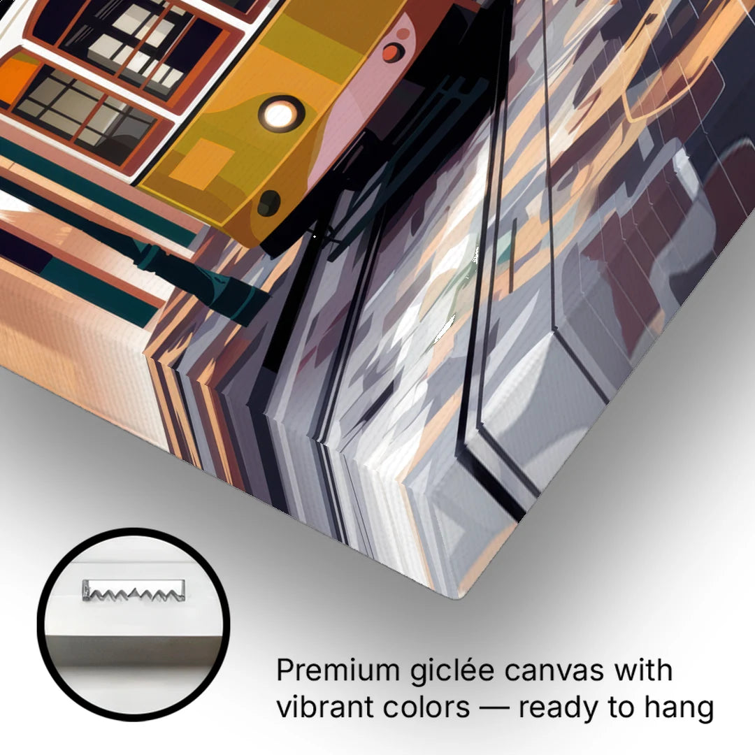 New Orleans Historic Streetcars - Canvas Wall Art - Gallery Wrap Corner