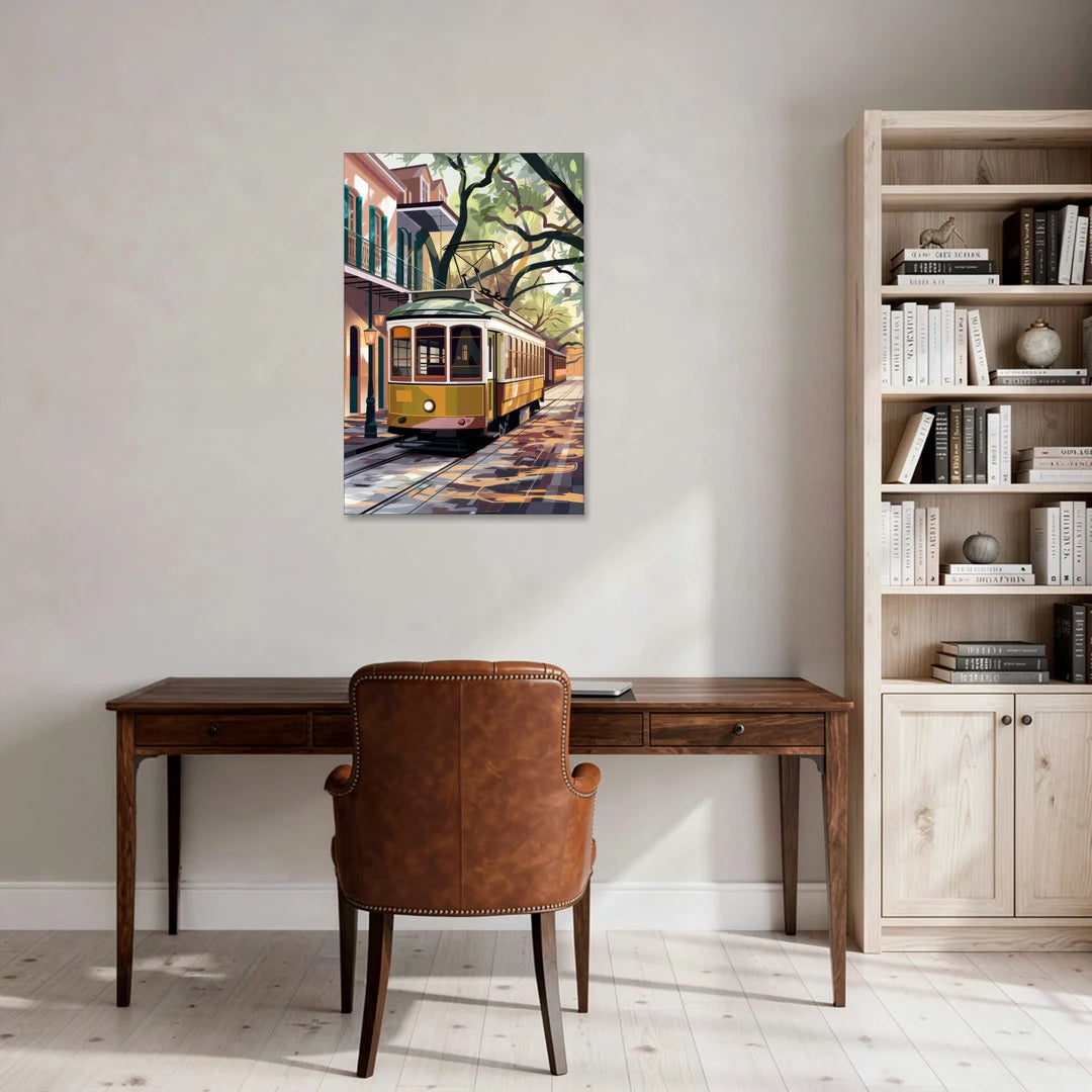New Orleans Historic Streetcars - Canvas Wall Art - Office - 24x36