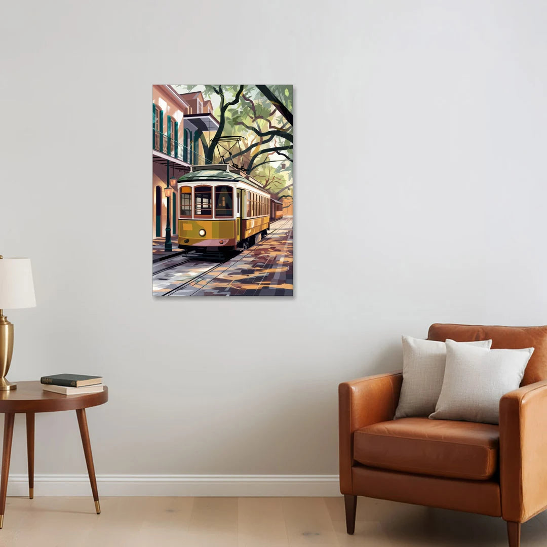 New Orleans Historic Streetcars - Canvas Wall Art - Sofa - 24x36